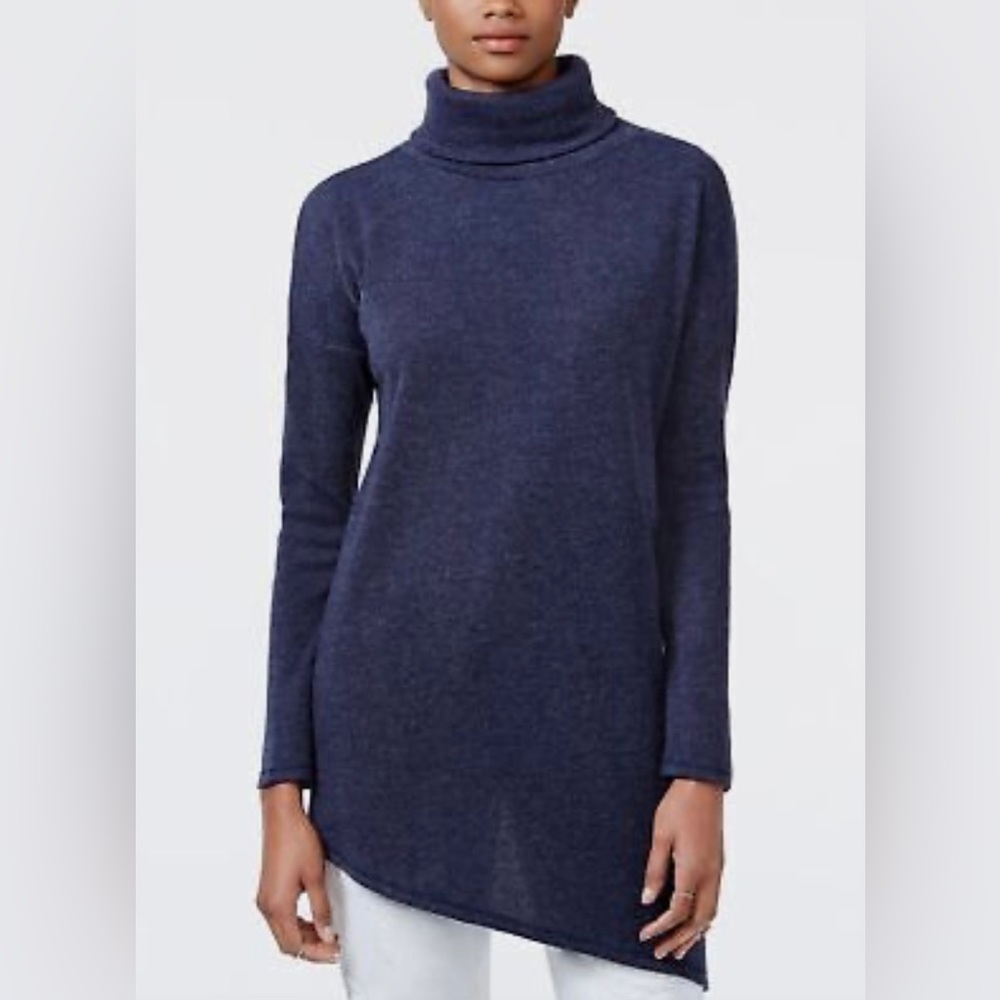 Rachel Roy Knit Asymmetric Roll Neck Tunic Sweater